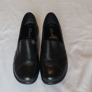 Clarks Slip On Black Flats
